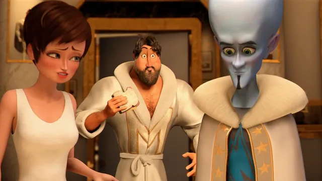Metro Man Sees Megamind and Roxie meme card