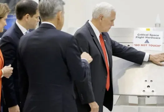 Mike Pence "Do Not Touch" NASA Photo meme card