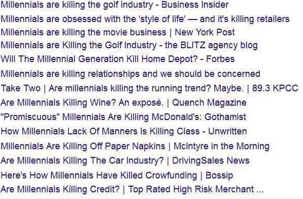Carte meme « Millennials Are Killing... »
