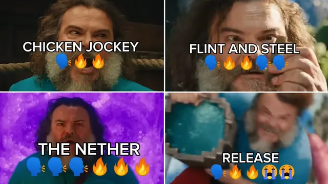 Minecraft Movie Quotes meme card