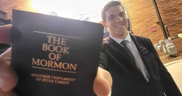 Carte meme Missionary Holding The Book of Mormon