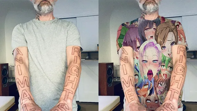Moby's Animal Rights Tattoo meme card