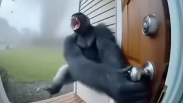 Monkey Flying Into Tornado AI GIF meme card
