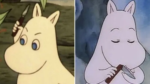 Moomin Holding Knife meme card