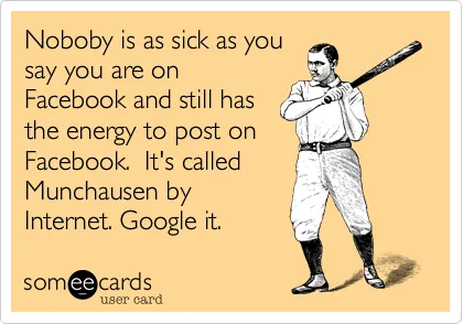 Munchausen By Internet meme card