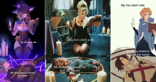 Carte meme My Hot Witch Wife