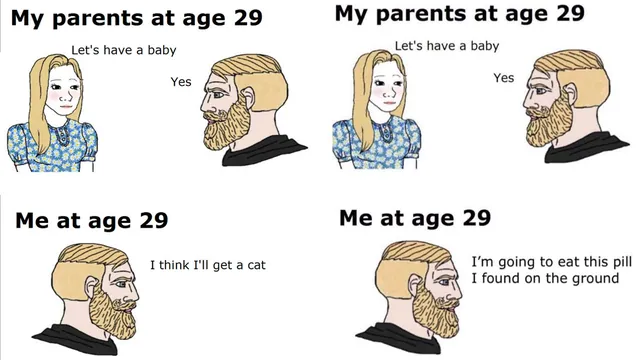 My Parents at Age 29 meme card