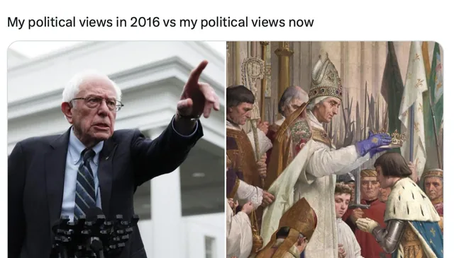 My Political Views In 2016 vs. My Political Views Now meme card