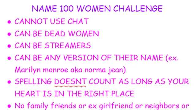 Carte meme Name 100 Women Challenge