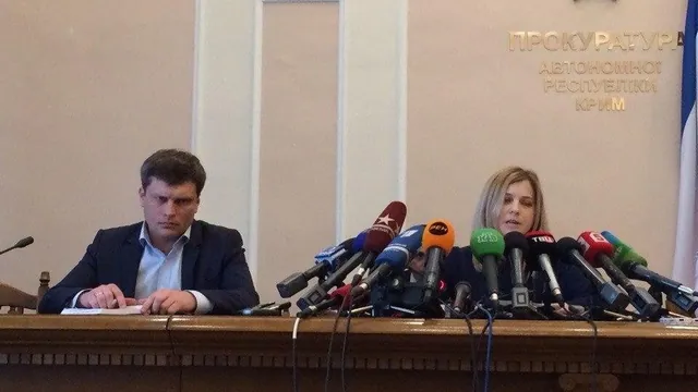 Natalia Poklonskaya Behind Microphones meme card