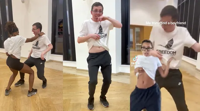 Nerdy White Boy Dancing To Nasty meme card