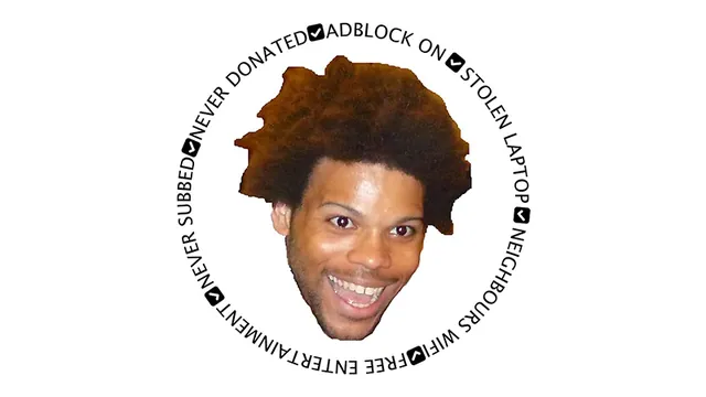 Carte meme Never Subbed Never Donated