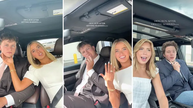 Carte meme Newlyweds Swig Run TikTok