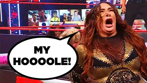 Nia Jax Screaming "My Hole!" meme card
