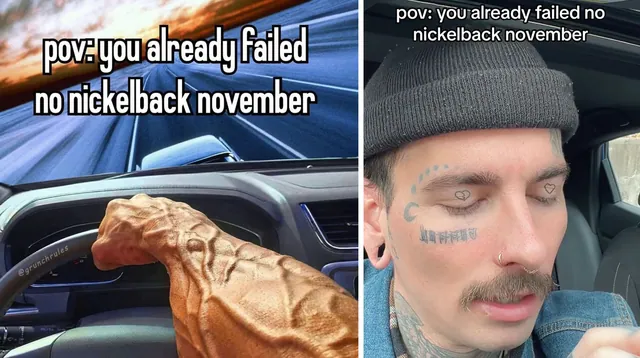 No Nickelback November meme card