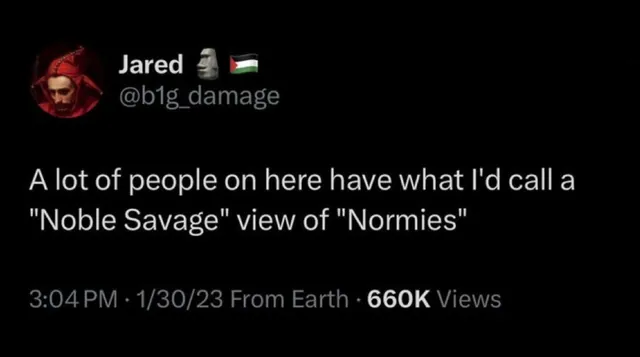 Carte meme Noble Savage View Of Normies