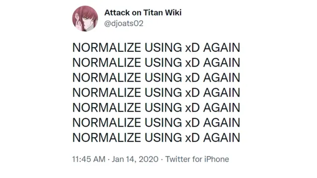 Normalize X meme card