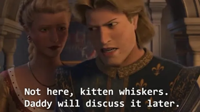 Not Here, Kitten Whiskers, Daddy Will Discuss It Later meme card