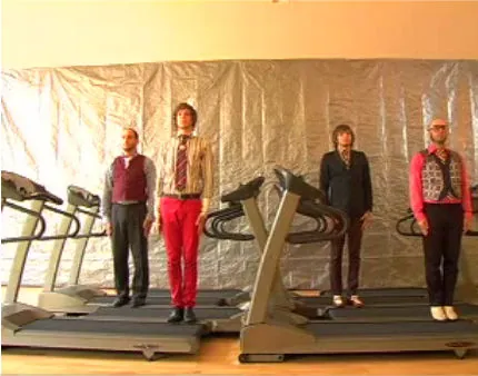 OK Go on Treadmills meme card