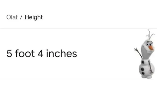 Carte meme Olaf’s Height