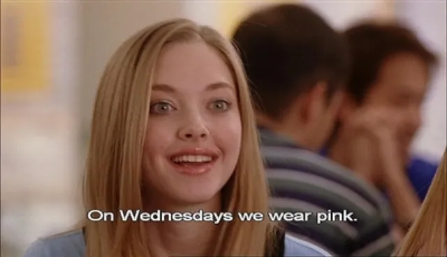 On Wednesdays We Wear Pink meme card