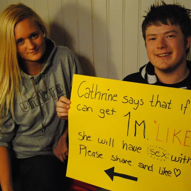 One Million Facebook Likes Pleas meme card