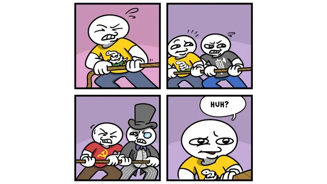 Carte meme Opposites Attract / Tug of War