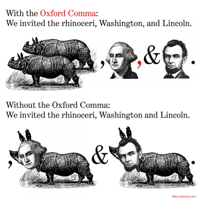 Oxford Comma meme card