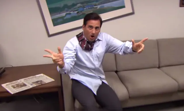 Parkour! (The Office) meme card