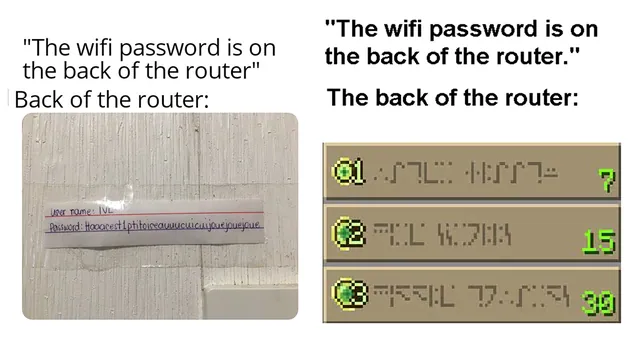 Carte meme Password on the Back of the Router