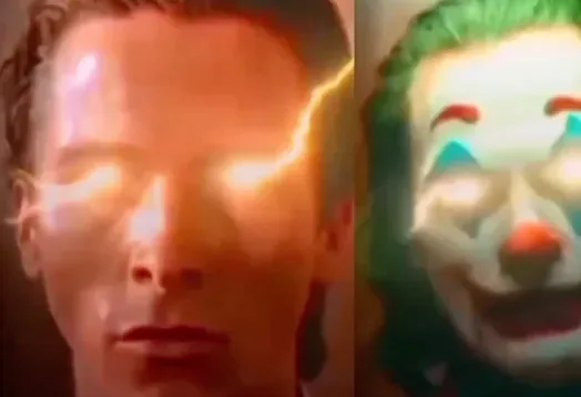 Carte meme Patrick Bateman and Joker Lightning Eyes