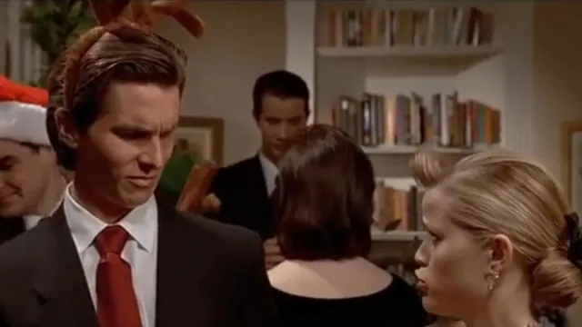 Patrick Bateman At The Office Party meme card