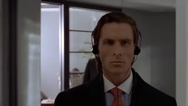 Patrick Bateman Walking meme card