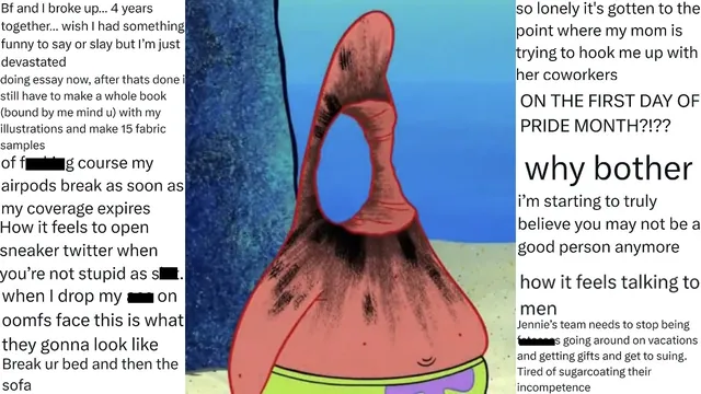 Carte meme Patrick Star With a Hole Shot Through His Face