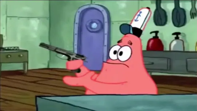 Patrick That's a Gun meme card