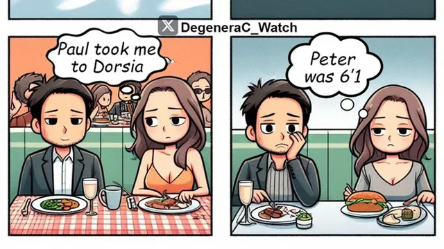 Paul Took Me to Dorsia / Woman Comparing Man to Ex-Partners Webcomic meme card