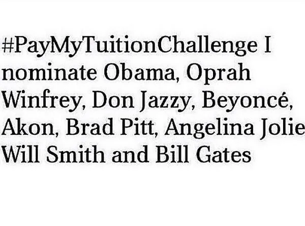 Carte meme #PayMyTuitionChallenge