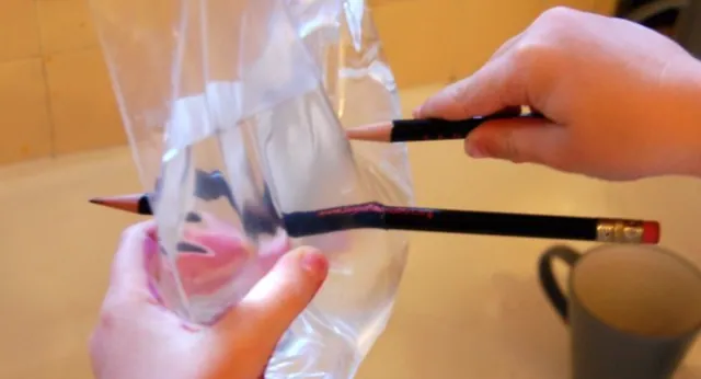 Pencil Water Bag Challenge meme card