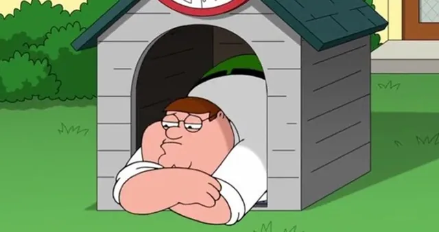 Carte meme Peter Griffin in a Dog House Redraws