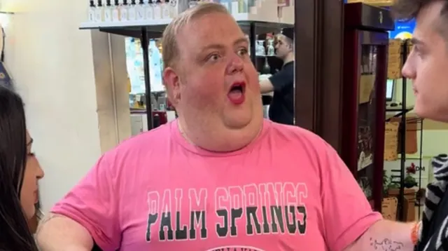 Pink Palm Springs Shirt Conversation GIF meme card