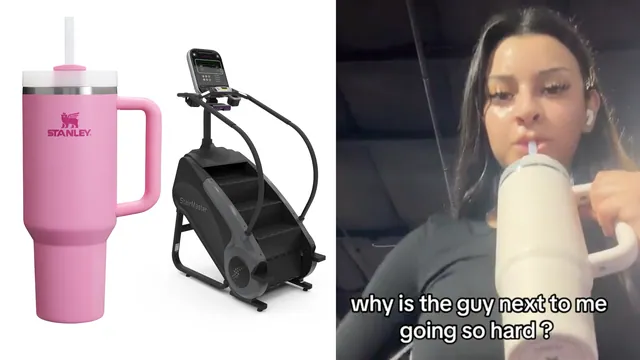 Carte meme Pink Stanley Girl on the Stairmaster