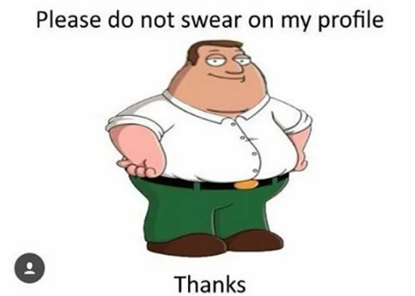 Carte meme Please Do Not Swear On My Profile, Thanks