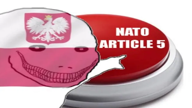 Carte meme Poland Wojak Pushing NATO Article 5 Button