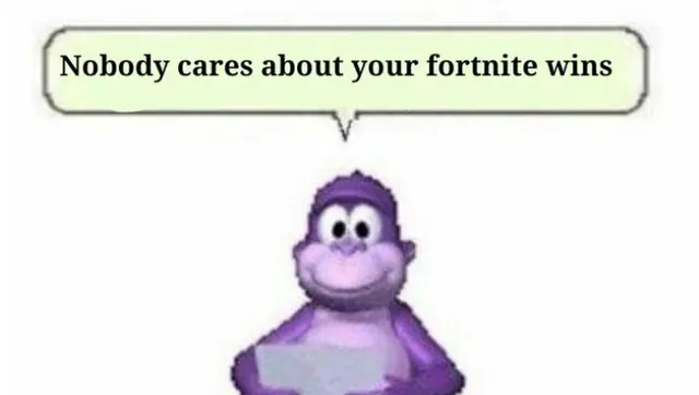 Posting Fortnite Wins meme card