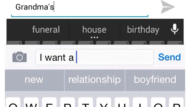 Carte meme Predictive Text