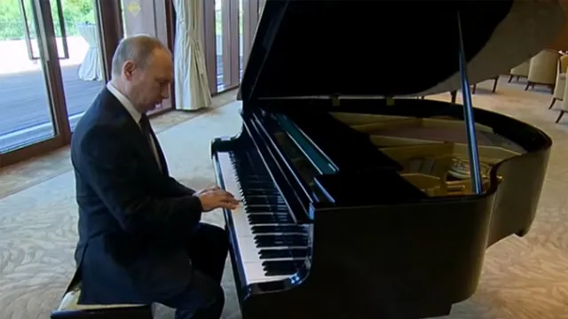 Putin Plays Piano meme card