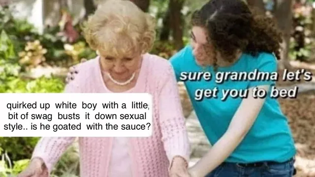 Quirked Up White Boy Goated With The Sauce meme card