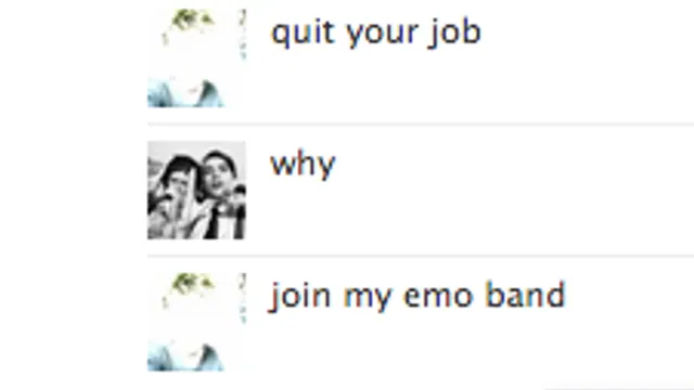Quit Your Job. Join My Emo Band meme card