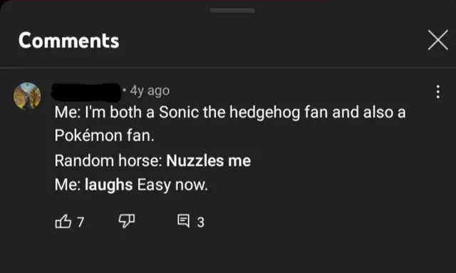 Random Horse Nuzzles Me / Easy Now meme card