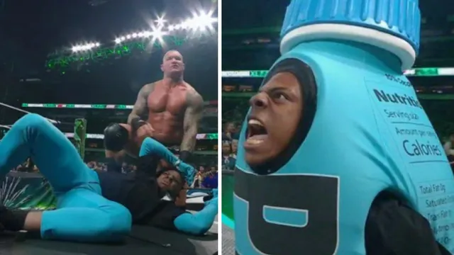 Randy Orton RKOs IShowSpeed / IShowSpeed At WrestleMania XL meme card